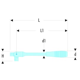 Poignée articulée S.141A - 1/2" - 381 mm