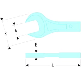 Embout à fourche pour clé dynamométrique attachement 20 x 7 mm