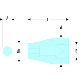 Douille impact porte-embouts NJ 3/8" - 5/16"