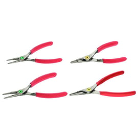 Jeu de 4 pinces à circlips intérieurs et extérieurs à becs droits PCSNJ4PB - 12 à 25 mm et 18 à 60 mm