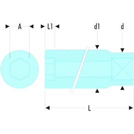 Douille 1/4" 6 pans métrique Série R