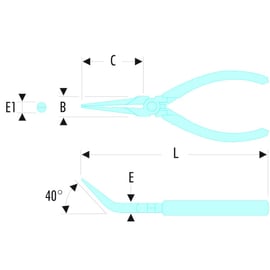 Pince à becs MICRO-TECH® 403.MT - 155 mm - Longueur des becs : 45 mm