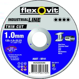 Meule à tronçonner INDUSTRIAL LINE THIN CUT A 60 T-BF41 - diamètre 125 mm - épaisseur 1 mm