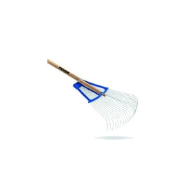 Balai pour gazon bimatière fil rond avec manche bois - 50 cm