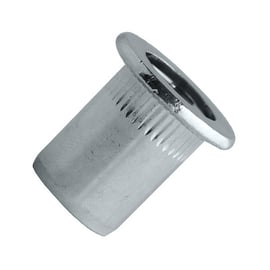 Écrou à sertir aveugle tête plate crantée END inox A2