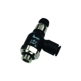 Régleur de débit compact à l'échappement série 7060 - mâle - G1/4" - 8 mm - polymère technique - coudé - 7060 08 13