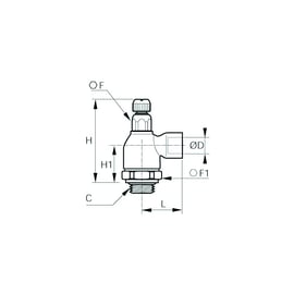 Régleur de débit à l'échappement 7110 - laiton nickelé - G1/4