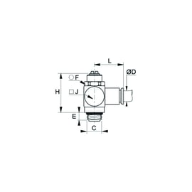 Régleur de débit à l'échappement série 7130 - M5x0,8 - 4 mm - laiton nickelé - coudé - 7130 04 19