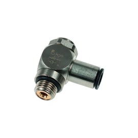 Régleur de débit à l'échappement série 7130 - M5x0,8 - 4 mm - laiton nickelé - coudé - 7130 04 19