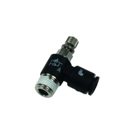 Mini régleur de débit à l'échappement 7665 - polymère technique - R1/4 - 8 mm