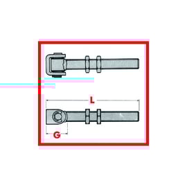 Gond à souder tige filetée longue 130