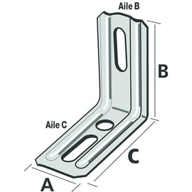 Equerre nervurée droite 2 pans END