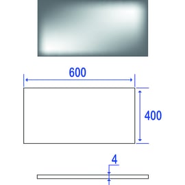 Miroir de salle de bains CLASSIQUE - 600 x 400 mm