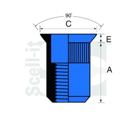 Écrou à sertir aveugle tête fraisée 90° TCK zingué