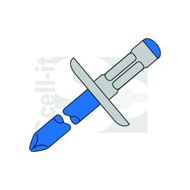 Rivet aveugle multi serrage tête plate aluminium/acier UX