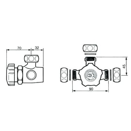 Mitigeur de douche ALPA - Bouton noir - 3/4"