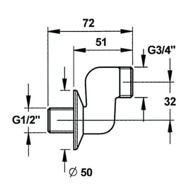 Raccord contre-coudé - M 1/2" - M 3/4"