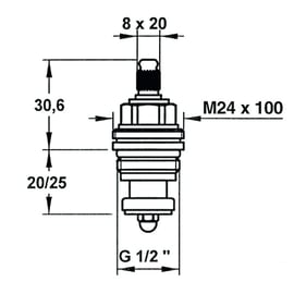 Tête à clapet DIN nue 1/2"