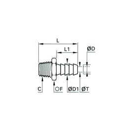 Raccord à compression douille annelée pour tube en polyamide 0136