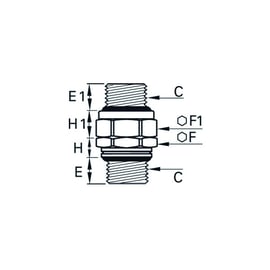 Mamelon double orientable avec joint bi-matière série 0151 - G1/2" - mâle - laiton - droit - 0151 21 21 39