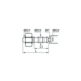 Raccord à compression douille annelée pour tuyau caoutchouc 0122