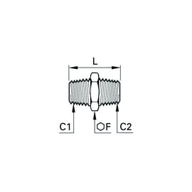 Raccord à compression mamelon double 0121