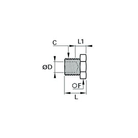 Bouchon bout de tube laiton pour raccord à compression 0125 - M12