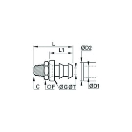 Raccord à compression douille annelée rapide pour tuyau auto-serrant 0134