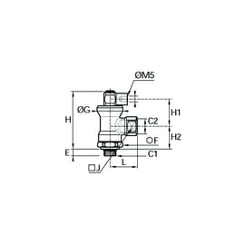 Raccord stop-vérin série 7881 - mâle - G1/2" - laiton nickelé - 7881 21 21