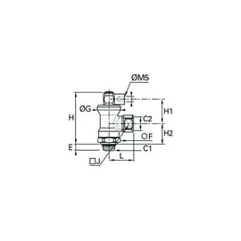 Raccord stop-vérin série 7886 - mâle/femelle - R1/2" - laiton nickelé - 7886 21 21