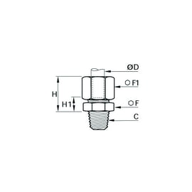 Raccord à compression piquage droit mâle 0105