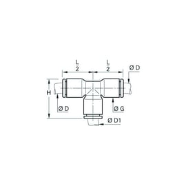 Raccord instantané Té inégal encliquetable série 3104 - 8 mm - 8 mm - polymère technique - 3104 08 00