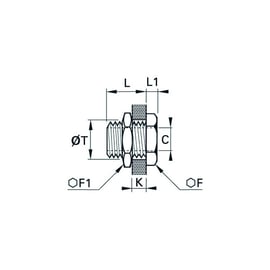 Raccord à compression traversée de cloison égale 1871