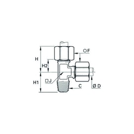 Raccord à compression Té en bout mâle 0103