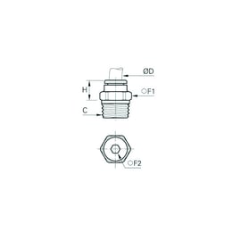 Raccord instantané piquage droit mâle série 3175 - R1/4" - 8 mm - laiton nickelé - 3175 08 13