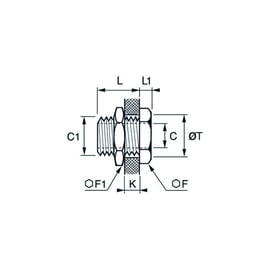Traversée de cloison égale nickelé 0920