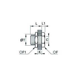 Raccord à compression traversée de cloison égale 1817