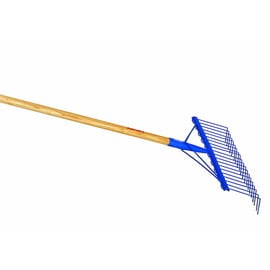 Râteau à gazon acier 20 dents avec manche bois - 48 cm