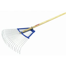 Balai pour gazon bimatière fil rond avec manche bois - 50 cm