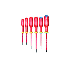 Jeu de 6 tournevis isolés 1000 Volts PROTWIST® ATDVE.J6PB Plat et Pozidriv®