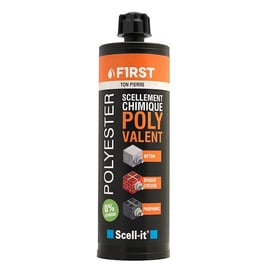 Résine polyester FIRST sans styrène pour scellement chimique - 410 ml - pierre