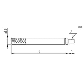 Rallonge interchangeable pour comparateur - 25 mm
