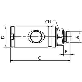 Coupleur de sécurité mâle cylindrique ISO B 0B121