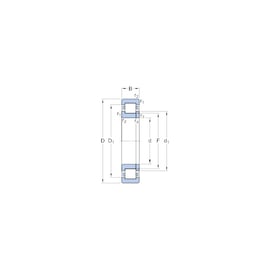 Roulement à rouleaux cylindriques avec épaulement série NUP-ECP - Diamètre intérieur : 40 mm - Diamètre extérieur : 80 mm - Largeur : 18 mm - Charge radiale dynamique maximale : 62 kN - Charge radiale statique maximale : 53 kN