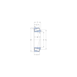 Roulement à rouleaux coniques à une rangée - 30213 - Diamètre intérieur : 65 mm - Diamètre extérieur : 120 mm - Largeur : 24,75 mm