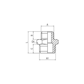 Raccord à compression mamelon double inégal 2030