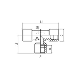 Raccord à compression Té femelle 6240