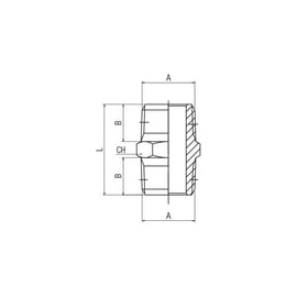 Mamelou double conique 62000 - acier inoxydable 316L - 1/2