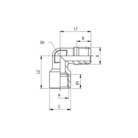 Raccord à compression équerre mâle-femelle 6252