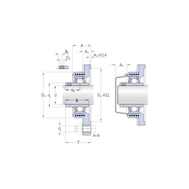 Palier complet à billes applique carré composite FYK TF